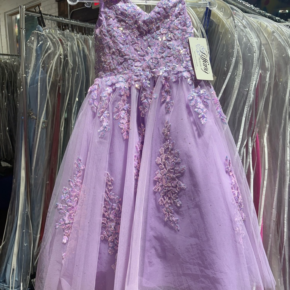 Tiffany Designs Lavender Floral Kids Dress